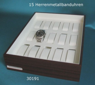 15 Herrenmetallbanduhren, Höhe 80 mm (Muster)