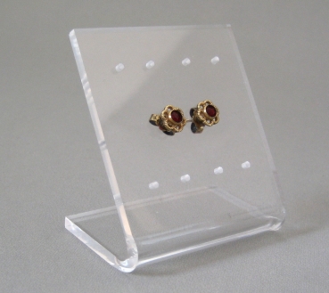 Display for 5 pairs of studs, clear