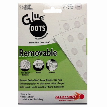 Glue dots non-permanent